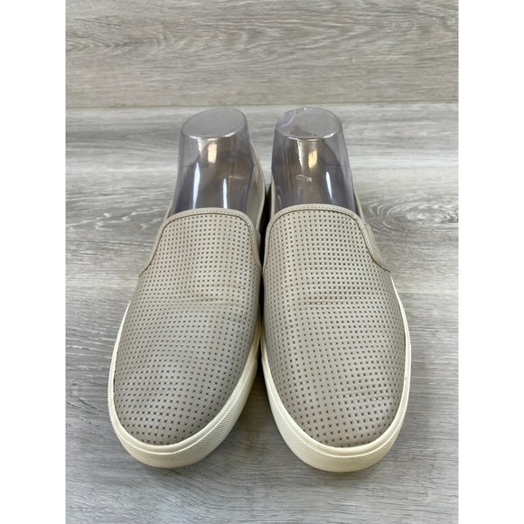 Vince‎ Blair Women's Sneaker Gray 9.5 Perforated Leather Slip-On Casual Shoes - Picture 3 of 11